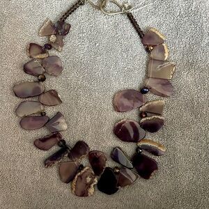 Purple Agate Stone Necklace
